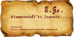 Blemenschütz Zsanett névjegykártya
